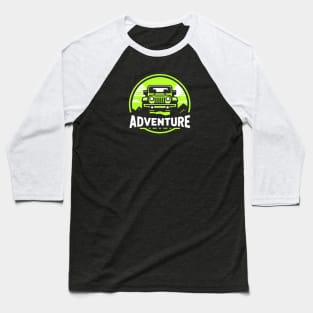 Jeep Wrangler Adventure Lime Green Baseball T-Shirt